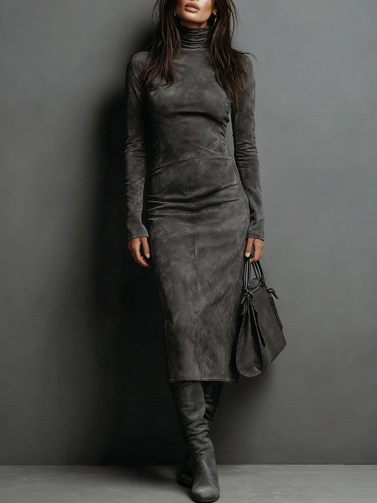 Ava™ - Wildleder Midi-Kleid