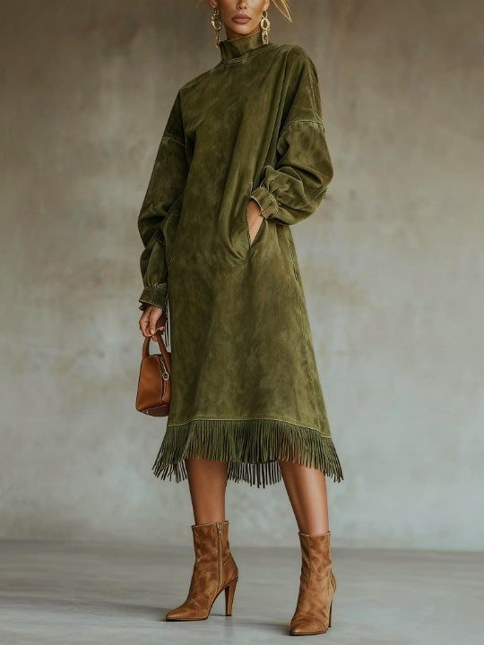 Aurora™ - Wildlederkleid mit Fransen