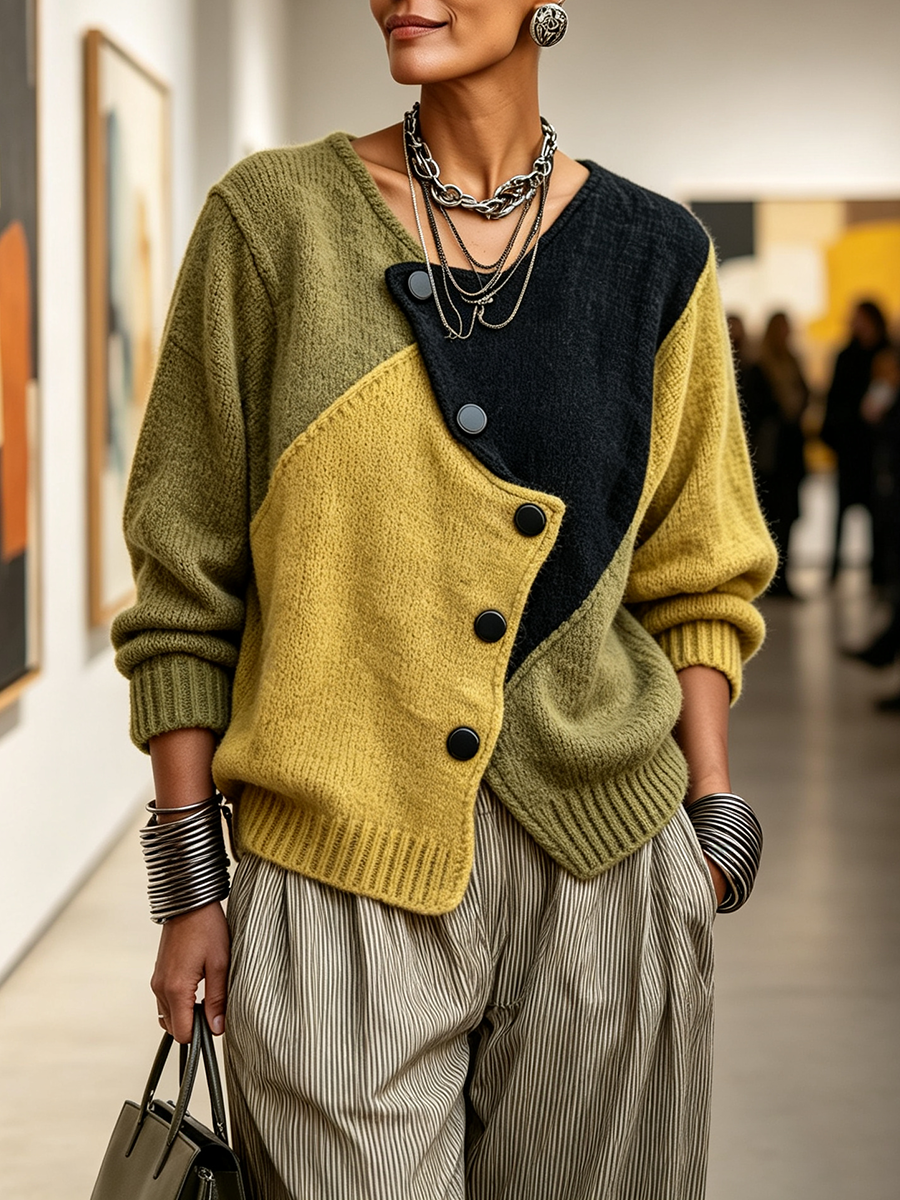Anna™ Color-Block Strickpullover