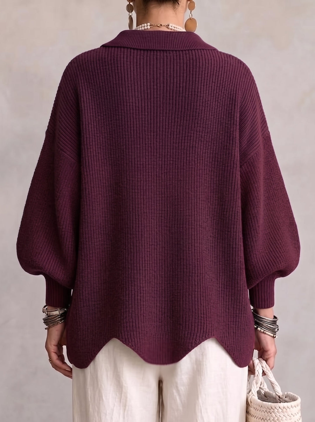 Iolanthe | Strickjacke mit Kragen und Metallknöpfen