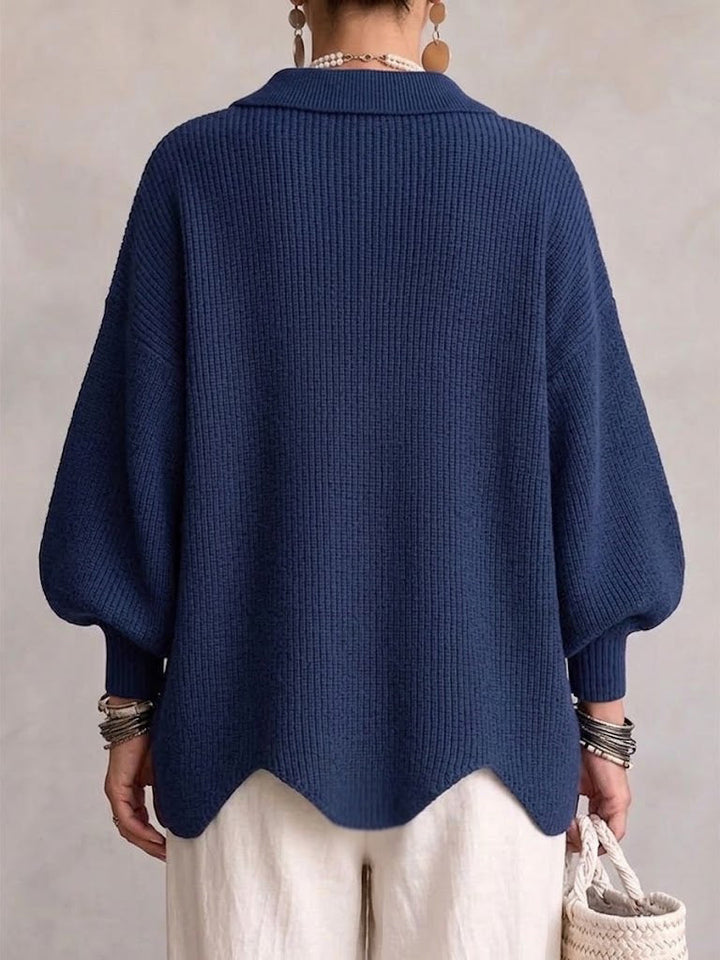 Iolanthe | Strickjacke mit Kragen und Metallknöpfen