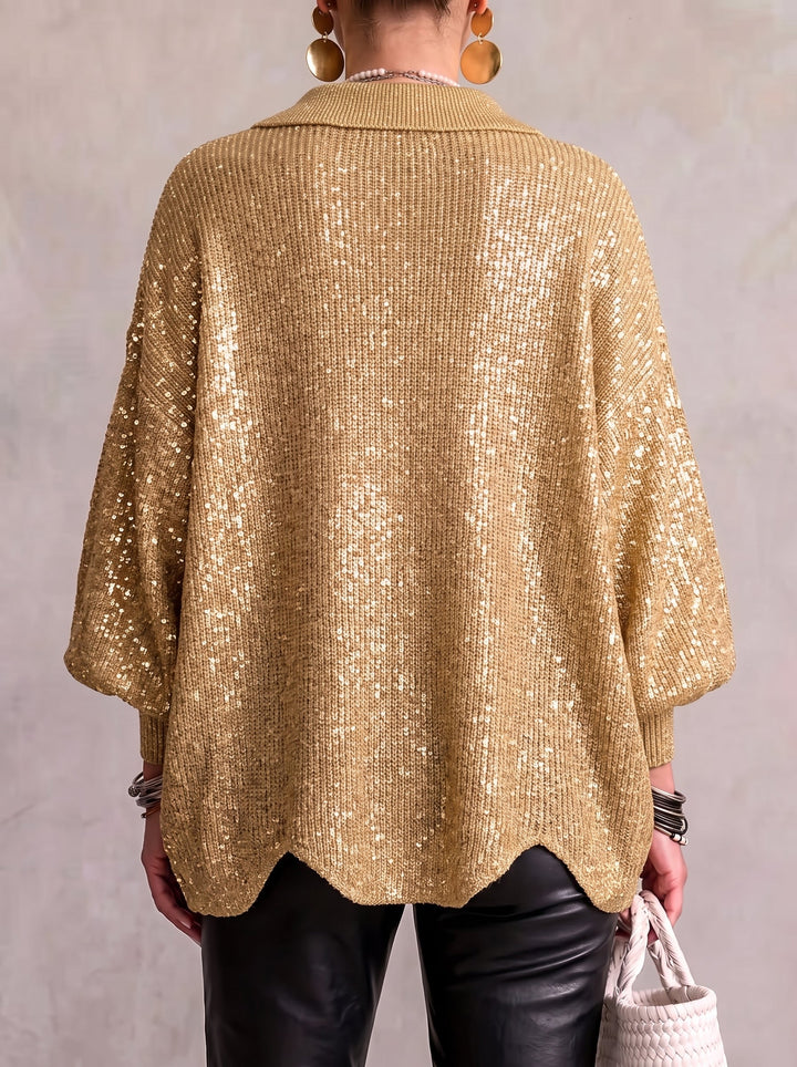 Iolanthe | Strickjacke mit Kragen und Metallknöpfen