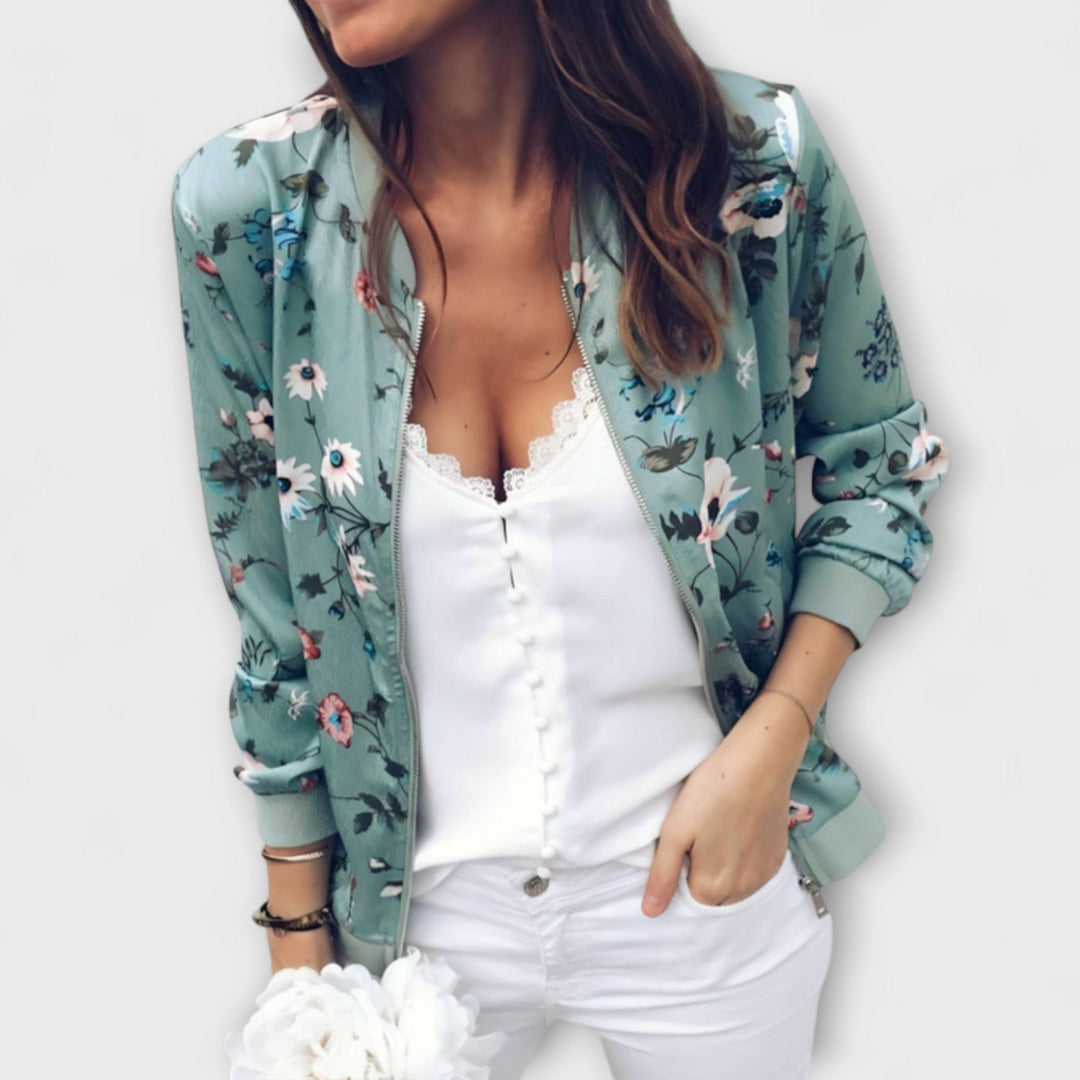 Kaelin - Stylische Bomberjacke mit Blumenmuster