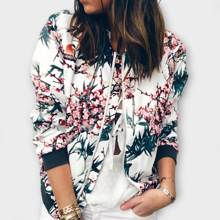 Kaelin - Stylische Bomberjacke mit Blumenmuster