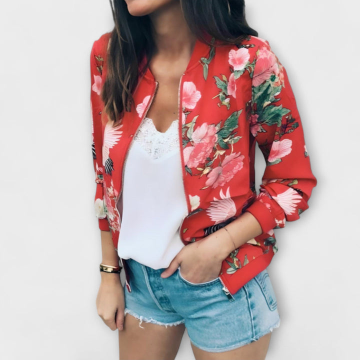 Kaelin - Stylische Bomberjacke mit Blumenmuster