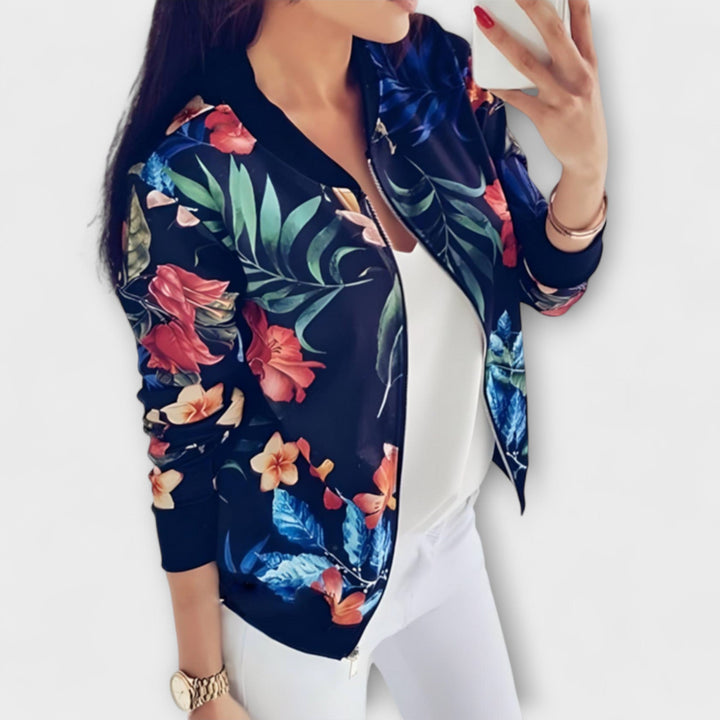 Kaelin - Stylische Bomberjacke mit Blumenmuster