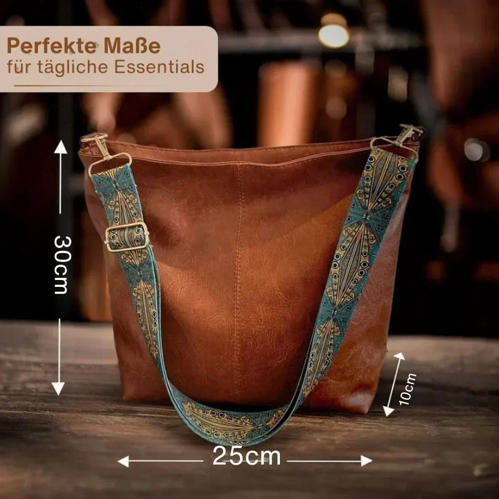Greta - Vintage-Ledertasche mit Schulterriemen