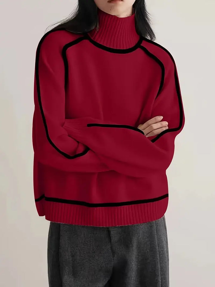 Alice | Kaschmir-Turtleneck mit Kontrastkante
